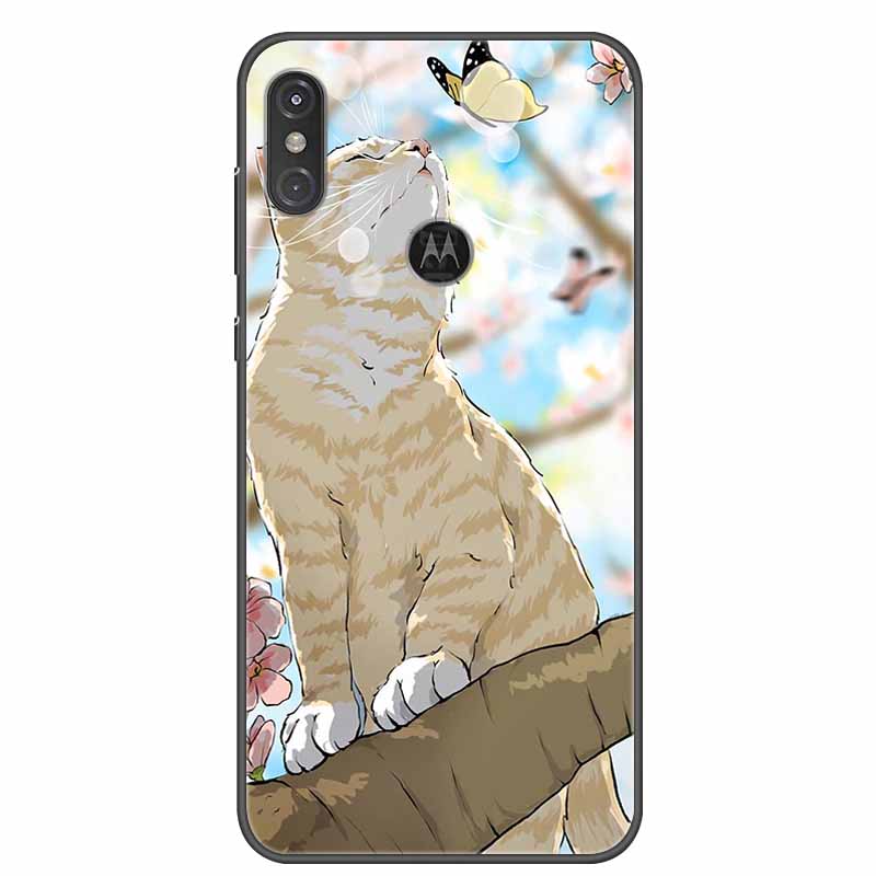 For Moto One Vision Case Luxury Silicone TPU Soft Cover Phone Case For Motorola Moto One Action Macro Shockproof Christmas Coque