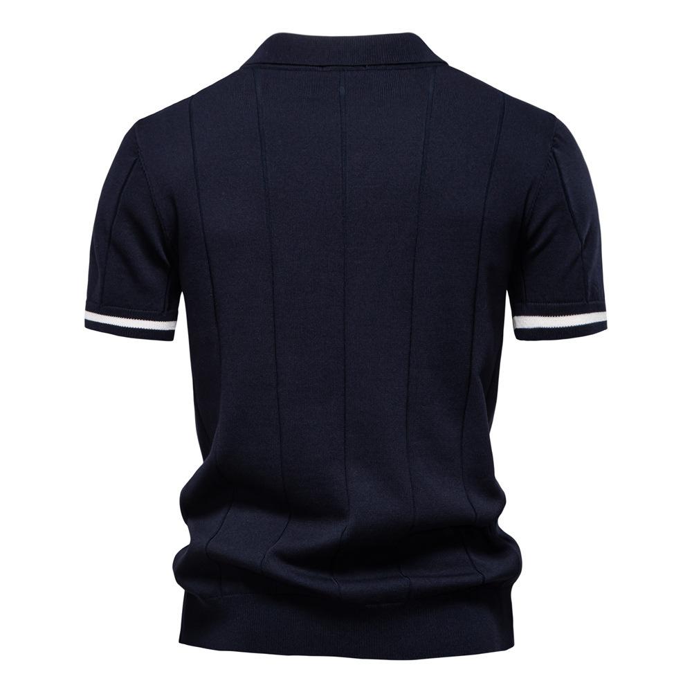 Gant 2025 Spring/Summer Embroidered New Men's Business Casual Woolen Polo Shirt, Flip Collar Knitted Polo Shirt, Short Sleeve