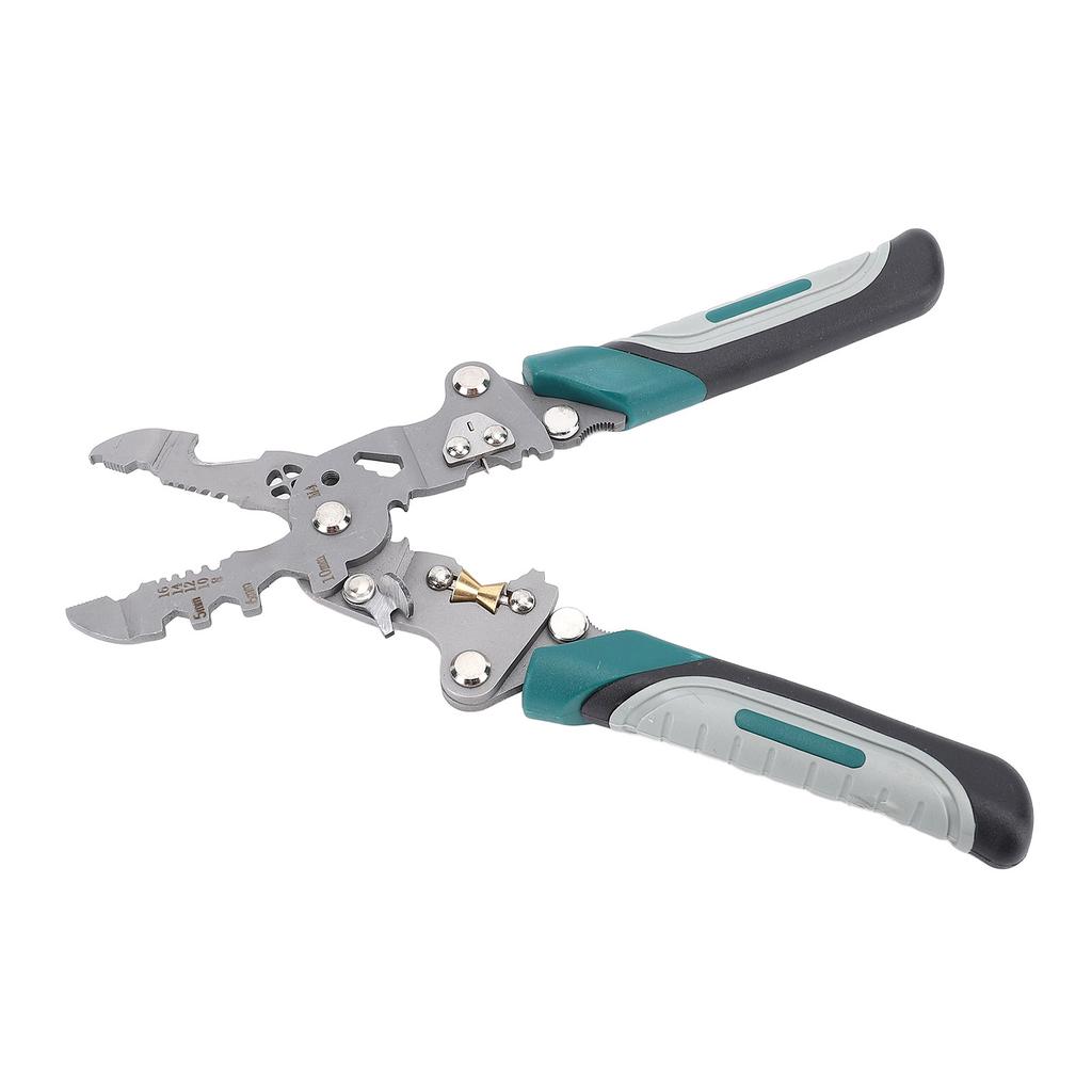 Folding Wire Stripping Pliers Cr V Steel Multifunctional Round Mouth Wire Stripper for 8AWG 10AWG