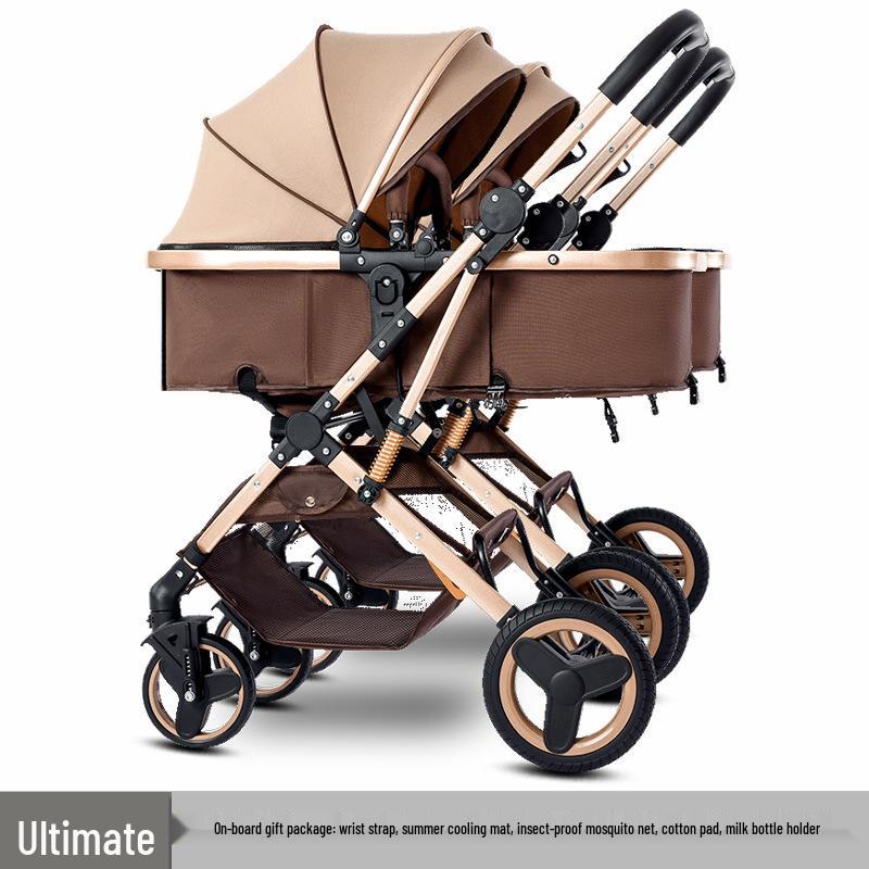 Detachable Twin Dragon & Phoenix Lightweight Folding Stroller for Newborns and Infants