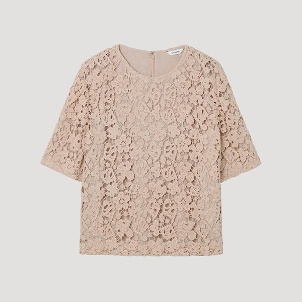 

[She S miSS] Crochet Short Sleeve blouSe Swwblp21100 Pi Pink/66