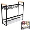 For Kitchen Countertop Tumbler Organizer Water Bottle Holder with Drainage Tray Drying Rack and Side Brush Storage