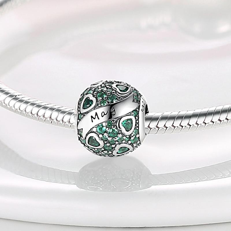 December Birthstone Series Charms Copper Charm Beads Fit Original Bracelet Pendants Diy Jewelry Gift For Women