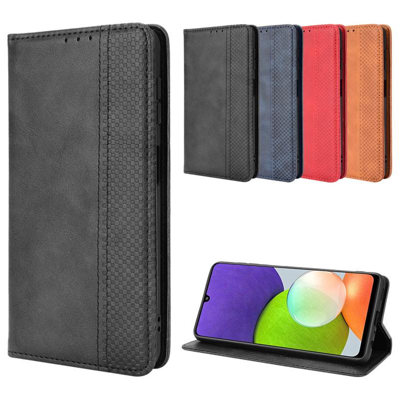 Suitable for Samsung Galaxy A22 4G/5G Phone Case, Magnetic Flip Cover, Leather Case with Card Slot Protection