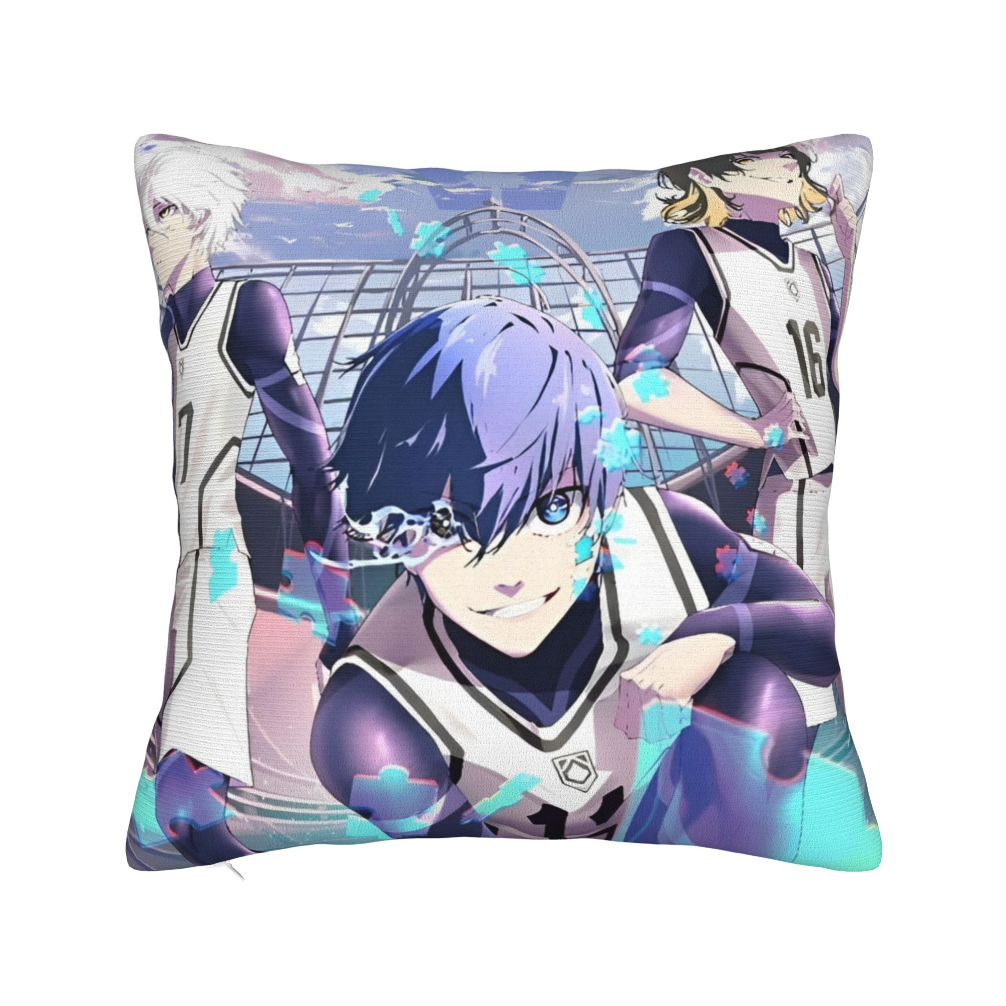 

Blue Lock Bachira Yoichi Isagi Pillowcases Merch Cushion Cover Decor Football Manga Pillow Case Cover Living Room Multiple Sizes 12x12Inch