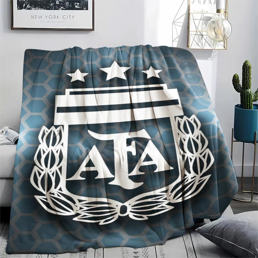 1PC Argentina national FC Print Flannel Blanket, High quality Comfortable for All Seasons, Home Decor, Warmth and Comfort, Perfect for Christmas Gifts