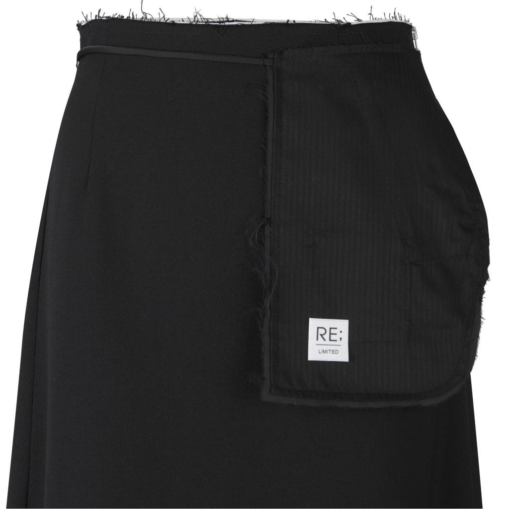 Recorde Raw Edge Detail Flare Long Skirt_Rqkaw23542Bkx