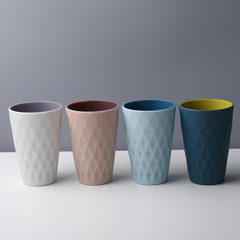 Double-layer Mouthwash Cup Soft Rubber CoatingCouple Brushing Cup Washing Cup Plastic Toothbrush Cup