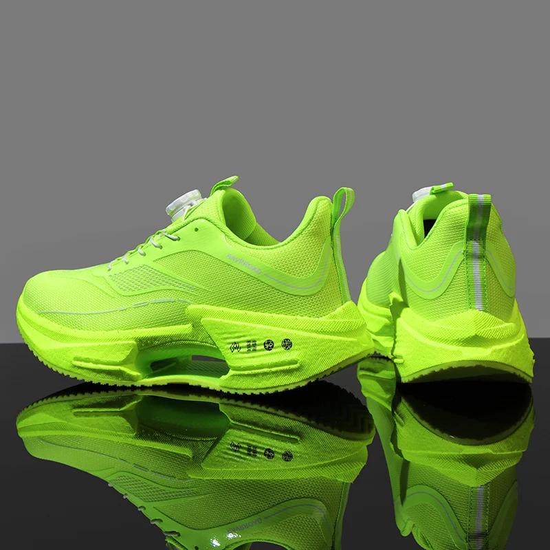 

Новые мужские кроссовки для бега 2025 года на воздушной подушке для марафона, дышащие, легкие, женские, удобные, спортивные, нескользящие кроссовки 36 зелёный