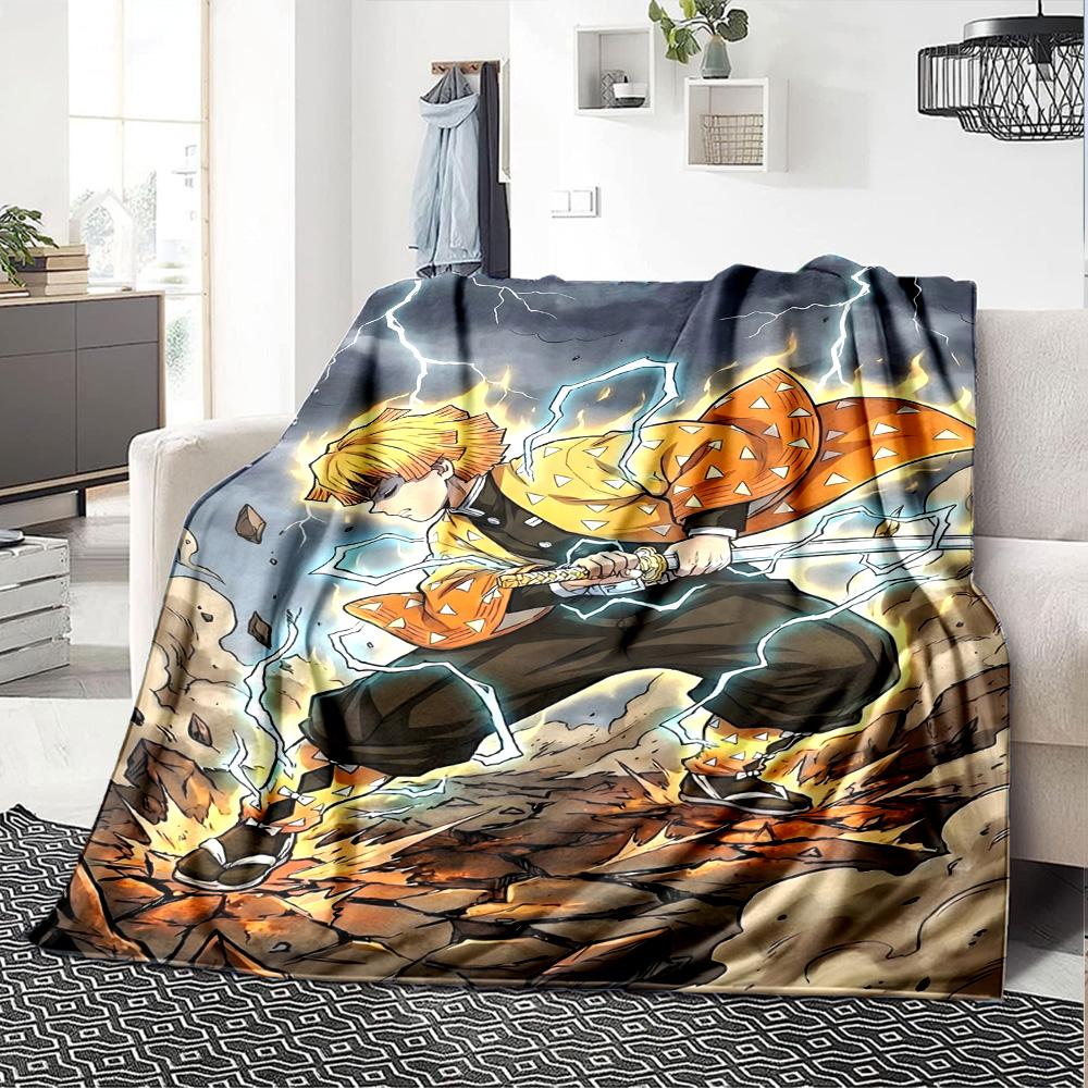 1pc Agatsuma Zenitsu Blanket, Gift, for Men and Women, Soft Blanket, Good for Sofa Bed Couch Travel, Lightweight Flannel Blanket