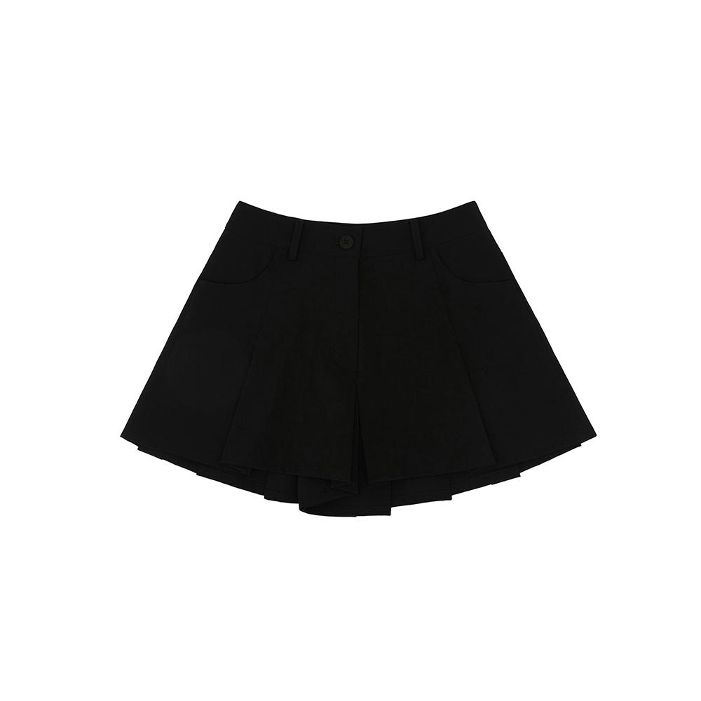 Pibbi Pleated Culotte Pants (Ebony Black)