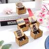 Wood Laser Engraved Vintage Hand Cranked Cute Boxes Wooden Music Box