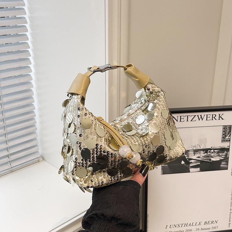 Niche Design Women's Sequin Underarm Shoulder Bag - 2025 Spring Fashion