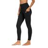 Hohe Taille Lockere Yogahose mit Taschen Schwarz Damen Jogginghose Tasche Yogahose Locker Bequem Fitnesshose Schwarz