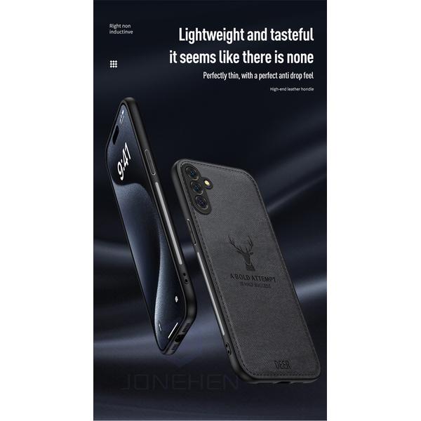 Deer Head Soft Leather Shockproof Case For Samsung Galaxy Note 8 9 S22 S23 S24 Ultra A14 A15 A25 A35 A50 A51 A52 A72 Back Cover