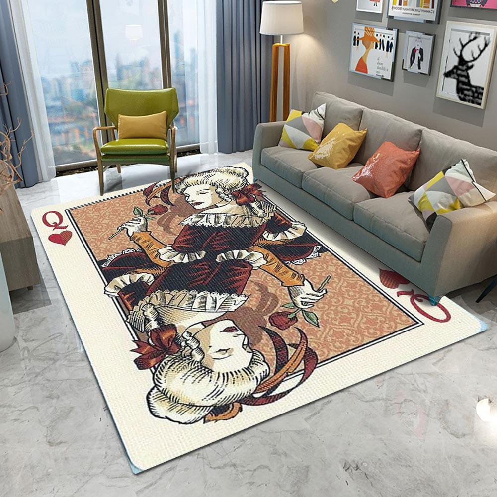 

Playing Cards Art Character Carpet Living Room Sofa Bedroom Study Kitchen Entrance Door Mat Non-slip Cartoon Home Decoration Rug 50x80cm
