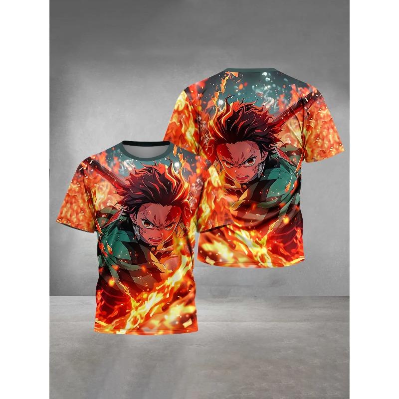 HOT Anime Creative Colorful Pattern Printing Comfortable Soft Kids T-shirt Boy Girl Loose Fashionable Versatile T-Shirt