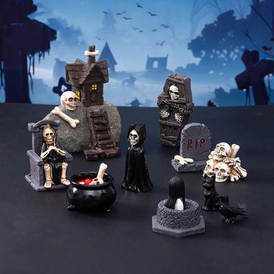 Mini Halloween Miniaturfigur Knochen Schädel Schreibtisch Krimskrams Festivalbedarf