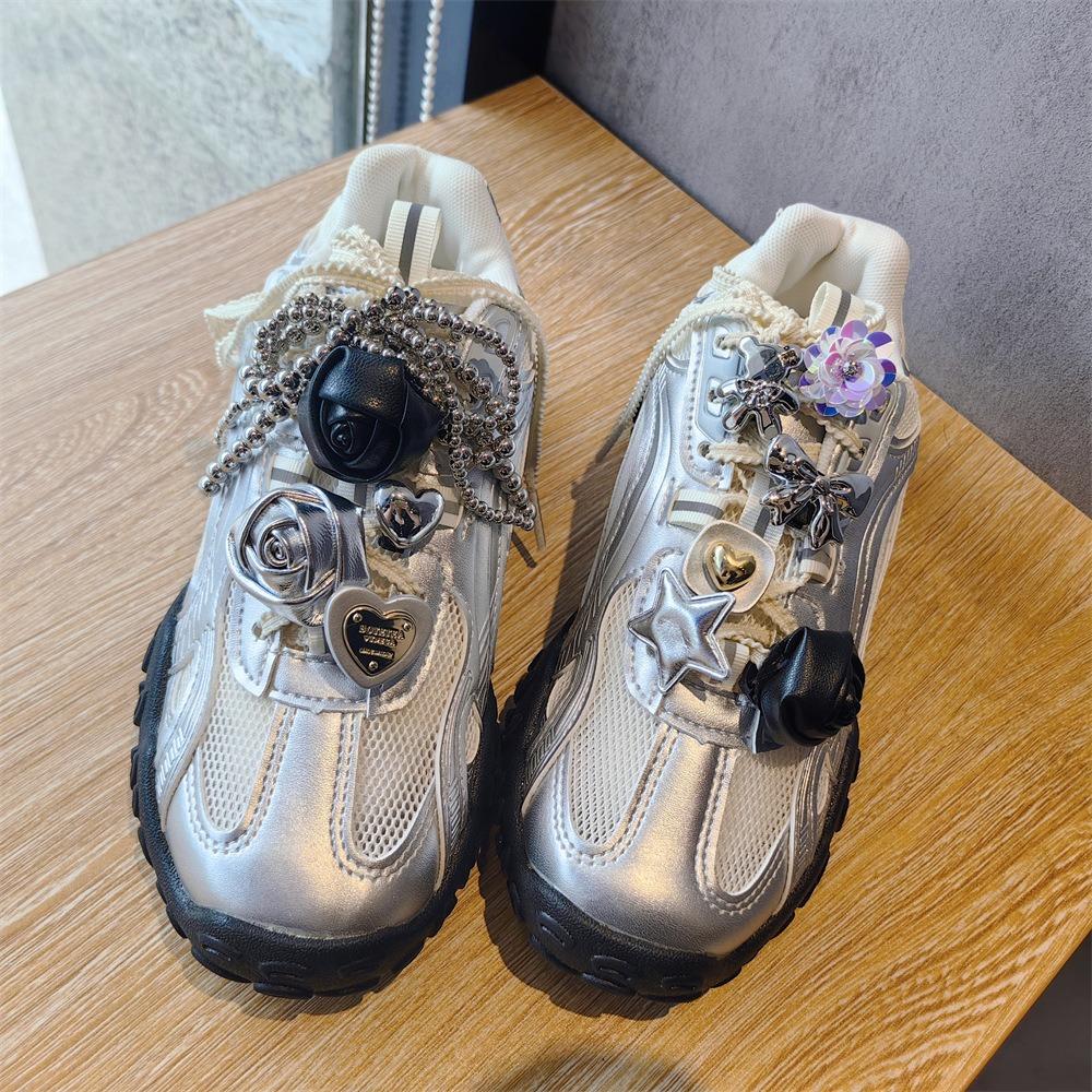 Nuova Moda Clip Lacci Scarpe Decorazioni Fibbia Fibbia Scarpe per Sneaker Pelle Rosa Fiocco Cuore Ciondoli Scarpe Accessori Scarpe 1 pezzo