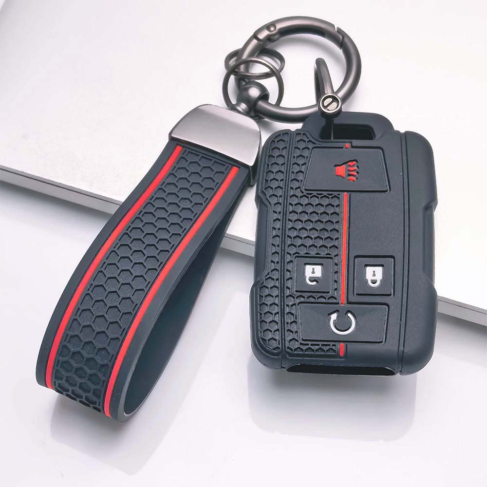 Housse de Porte-clés pour GMC 1500 Sierra 2500HD 3500HD Silverado avec Porte-clés Protection Anti-Rayures Protection Anti-Choc Texture Douce au Toucher