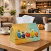 1pc Cute Cartoon Illustration Tissue Box Multifunctional, Bird Colorful Minimal Flat Suitable for Home, Parties, And Car Decoration. This Decorative T