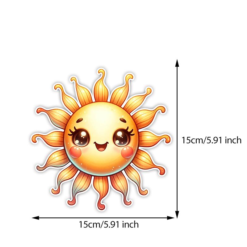 

Retro Sun Car Stickers Waterproof Vinyl Decals Auto Body Window Bumper Decor Motorcycle Helmet Stickers TM309 B-15cm Longest Side