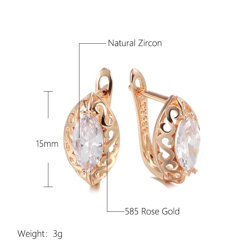 Trend Hohle Blume Ohrringe Roségold Farbe Mikro Wachs Einlage Natürlicher Zirkon Hängeohrringe Für Frauen Vintage Schmuck