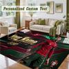 Crystal Velvet Square Rug Custom NameCristiano Ronaldo Pattern Non Slip Home Floor Decor Rug