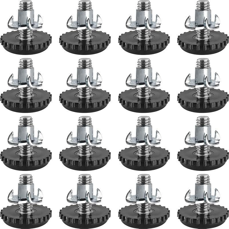 Anwenk Stainless Steel Patio Furniture Leveling Feet 1/4-20 Screw In Threaded Outdoor Furniture Levelers Adjustable Table Chair Levelers Feet Glides