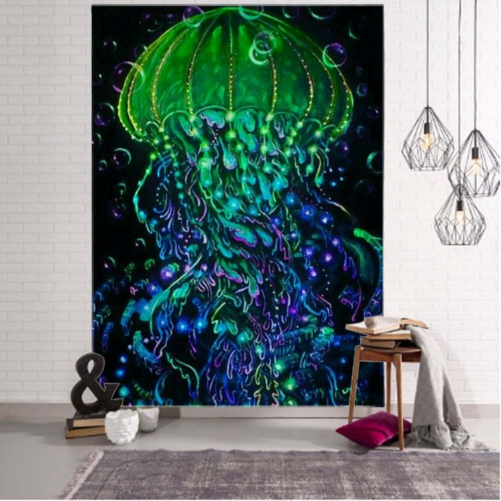 VIKAMA Psychedelic Cosmic Tapestry Galaxy Gradient Living Room Bedroom Bohemian Spiritual Energy Field Art Room Decoration