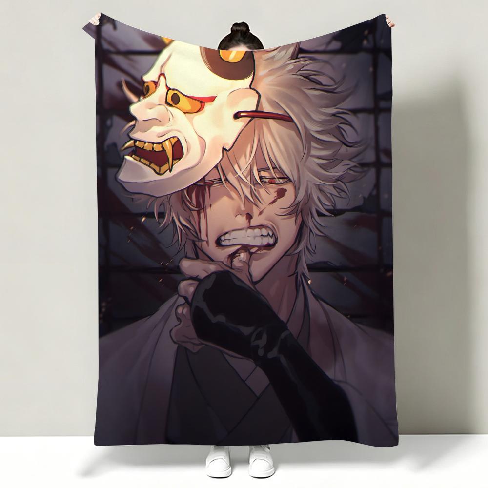 Anime G-Gintama Throw Soft Warm Flannel Throw Blanket, Multi-use for Sofa Bed Office Nap