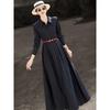 Elegant A-Line Long Sleeve Shirt Dress