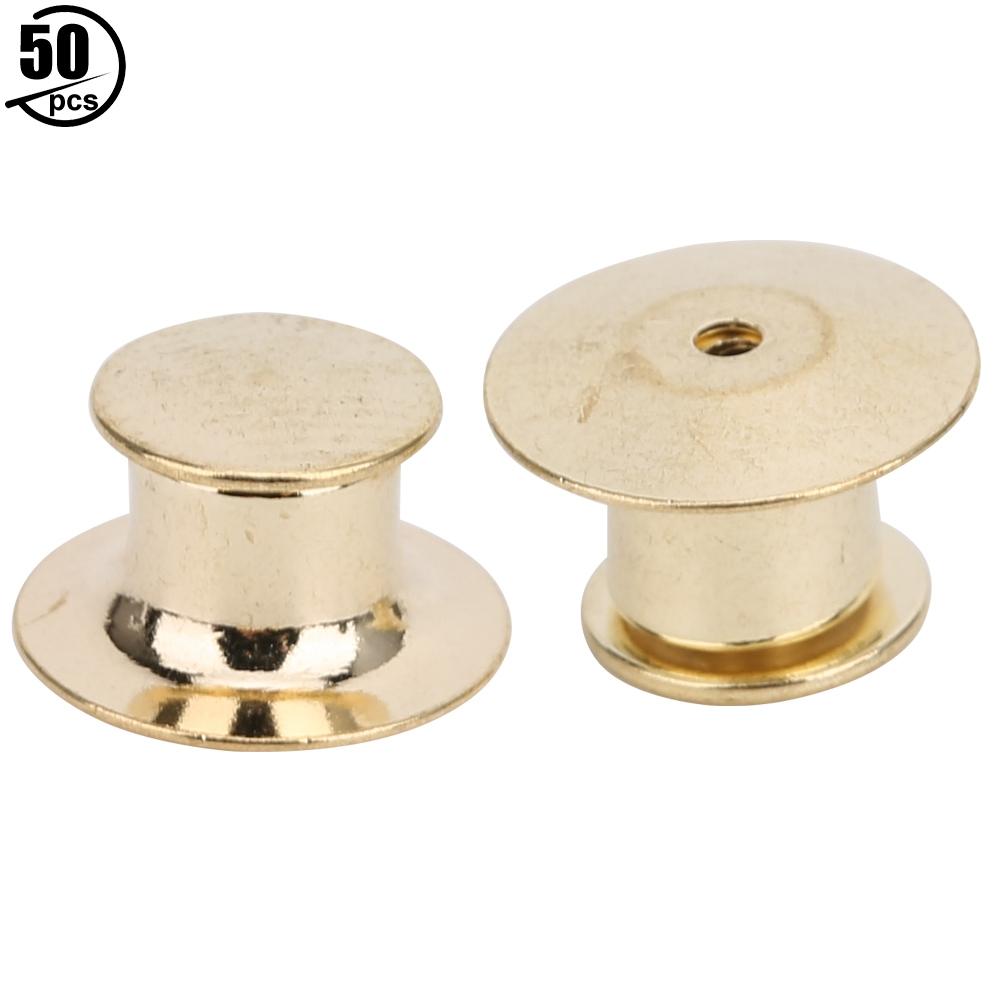 50pcs Brooch Pin Backs Bag Locking Fastener Flat Hat Name   Book Pin   7 x 10mm