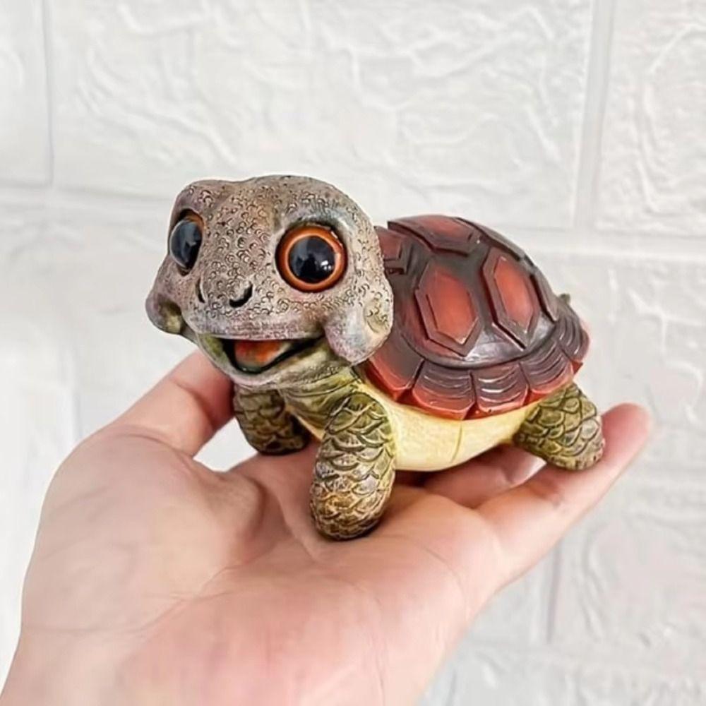 Cartoon Big Eyed Turtle Ornament Collectible Marine Life Ornaments  Children Gifts