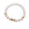 Elegant Milky White Zircon Pearl Beaded Bracelet: Retro Chic with a High-End Feel.