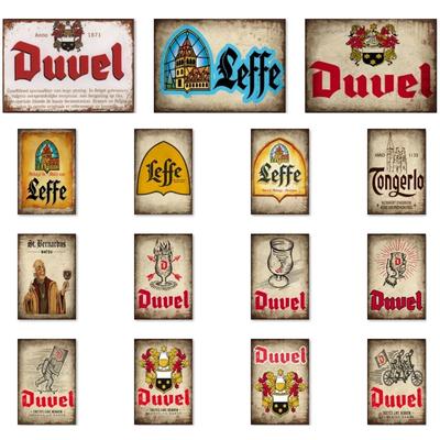 Duvel Leffe Orval Tin Signs Belgium Metal Painting Bar PUB Decor WX2