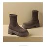 ZHR 2024 New Winter Stretch Boots: Short, Thick-Soled, Velvet-Lined, Trendy, Tall & Slimming Design.