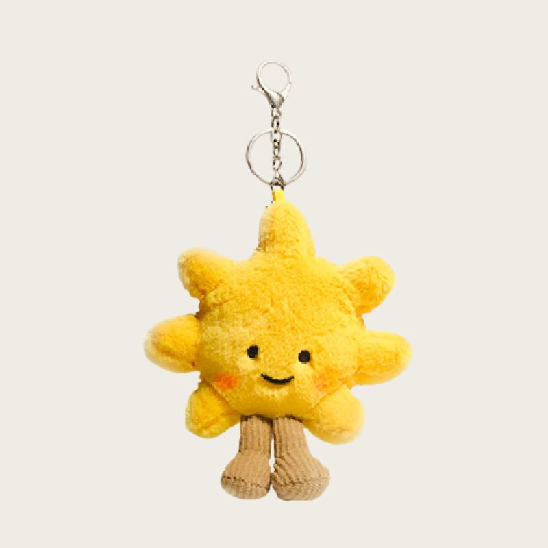Cartoon Sunflower Book Keychain Pendant Plush Doll Doll Pendant Bag Niche Pendant Girl