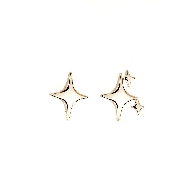 Earrings Four-Pointed Staearrings For Women Korean New Style Trendy Asymmetric Staearrings Cold Style Small Earrings