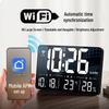 Hense Large LED Digital Wall/Desk Clock with Wi-Fi