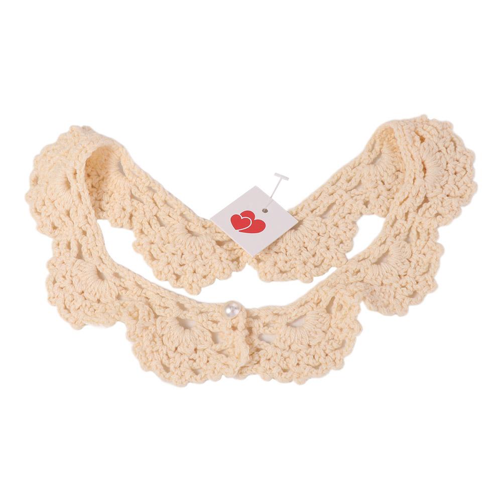 Sweet Hollow Out Crochet Shawl Round Neck Blouse Shoulders Fake Collar Knitted Scarves Women