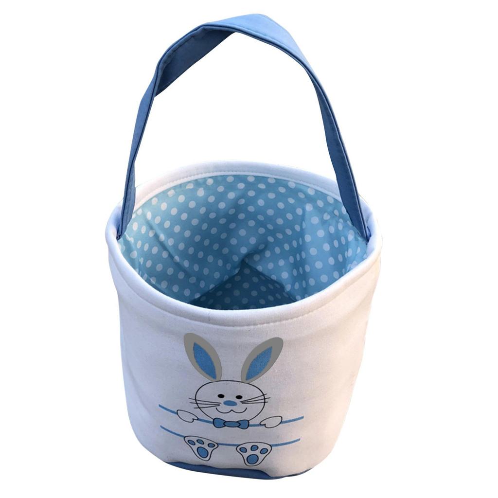 Easter Basket Holiday  Bunny Printed Canvas Gift Carry Candy Bag