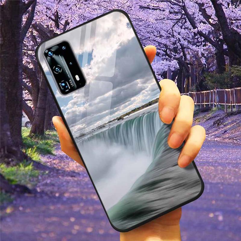 For Huawei P40 Lite / P40Pro Case P 40 Tempered Glass Starry Marble Hard Back Cover for Huawei P40 Pro / P40Lite E Cases Coque