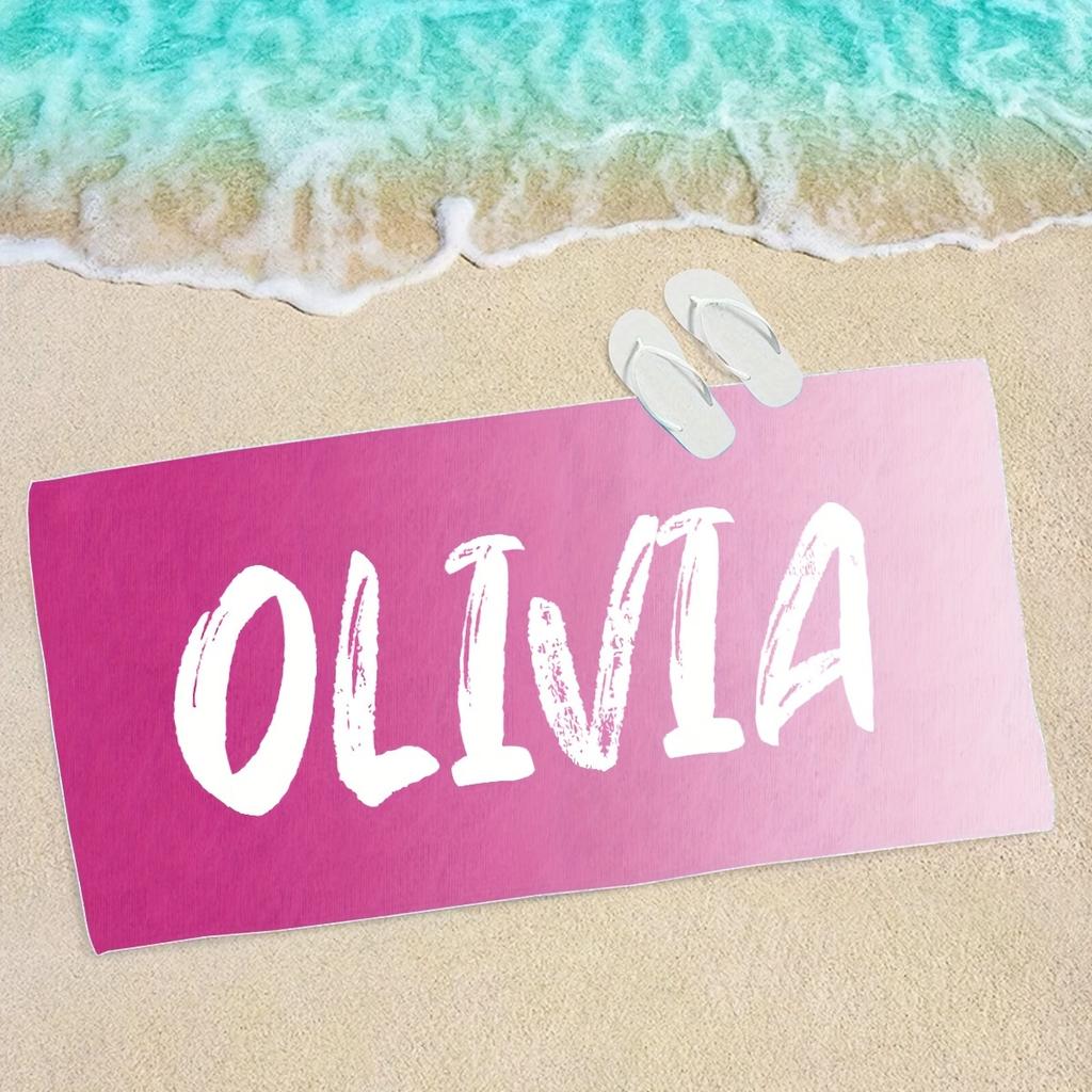Personalized Beach Towel Custom Name/Logo Oversized Microfiber Quick-Dry Towel Summer Party Gift for Beach Swimming Bath Sports