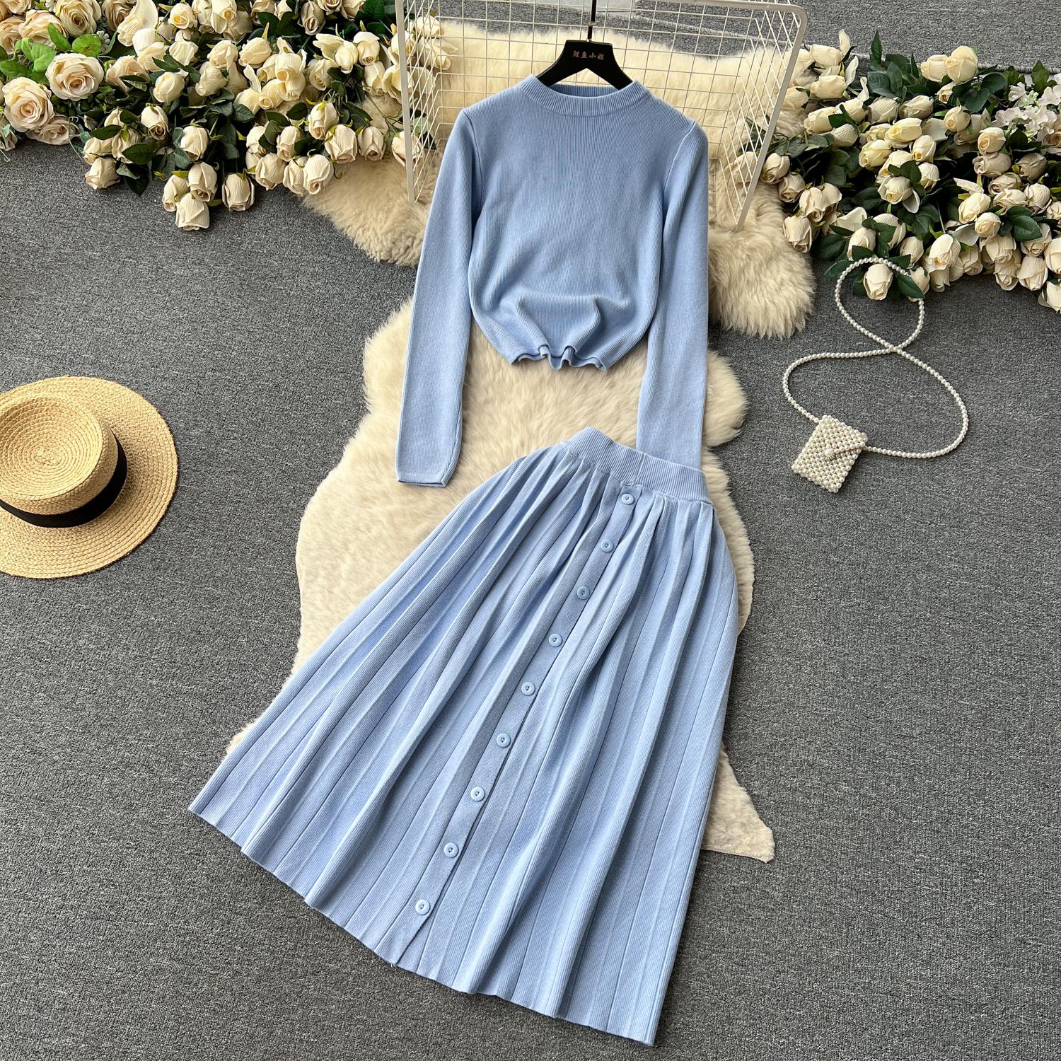 Высококачественный вязаный модный комплект в ленивом стиле — фото 20