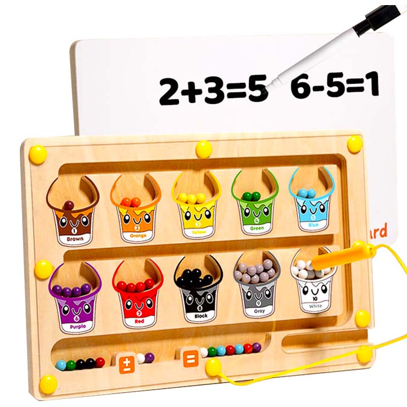 Магнитные сортировочные игры Монтессори, пазлы, лабиринты, обучающие цвета, счет, классификация чисел, деревянные развивающие игрушки.