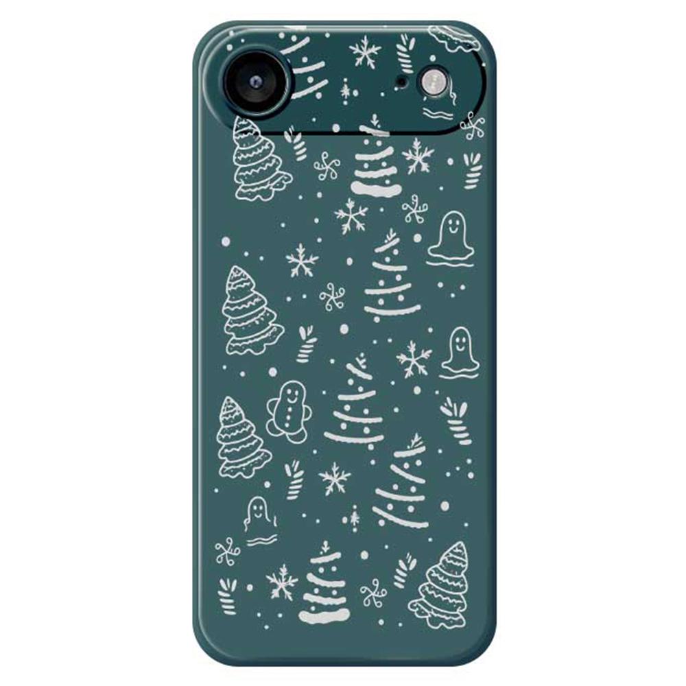 For iPhone 17 Air Case Snowflake Gingerbread Pattern Printing Straight Edge TPU Phone Back Cover