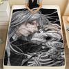 1PC Black Butler Print Flannel Blanket, High Quality All Seasons, Home Decor, Warmth and Comfort, Perfect for Christmas Gifts