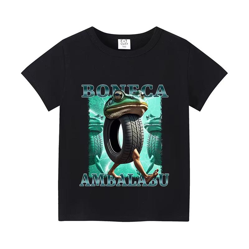 Italy Brain Rot Funny Animal Kids' Cotton T-Shirt - Cappuccino Assassin Short Sleeve