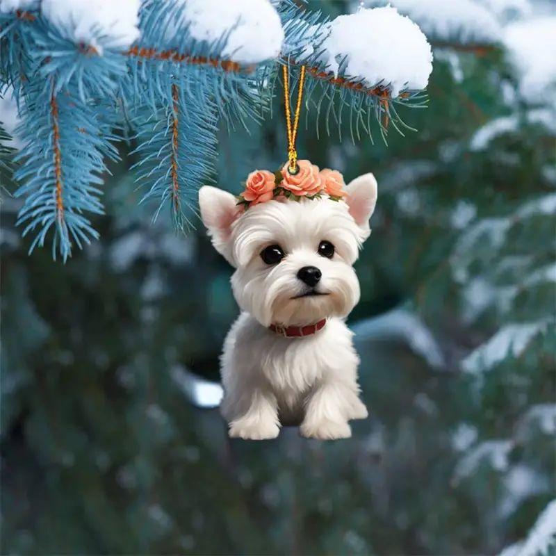 New Animal Keychain Cute Cute Bee Dog Pig Acrylic Pendant Car Rearview Mirror Pendant Gift Christmas Tree Ornaments